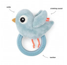 Rassel mit Beißring Birdee Blau