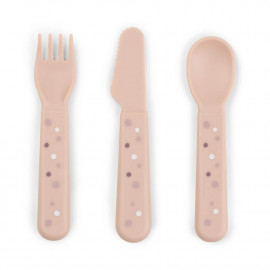 Foodie Kinderbesteck-Set Happy dots Rosa