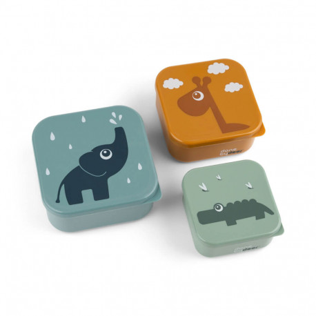 Snackbox-Set 3-er Pack Deer friends Blaue Mix