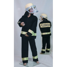 Feuerwehr-Uniform: Hose und Jacke schwarz/gelb 116