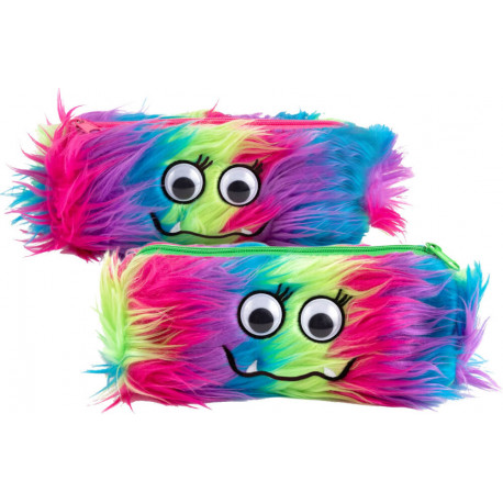 HERBS Pencil-Case, 2-fach sortiert Ein monsterstarkes Pencil-Case mit Wackelaugen und flauschigem Neon-Fell aus 100% P