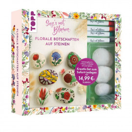 Kreativ-Set: Sag s mit Blumen - Florale Botschaften auf Steinen. Mit Anleitungsbuch und Material