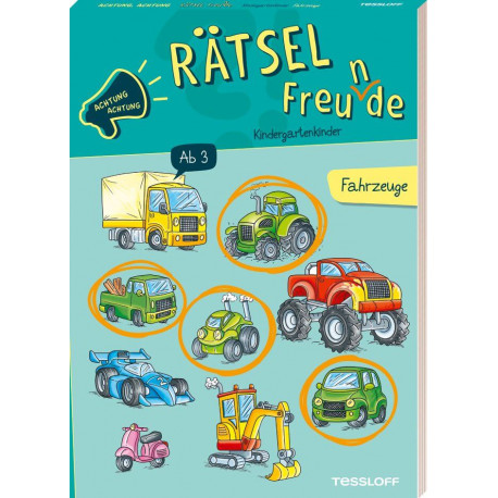 Achtung Achtung Rätselfreu(n)de. Kindergartenkinder. Fahrzeuge