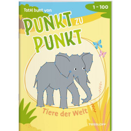 Total bunt von Punkt zu Punkt. Tiere der Welt. Von 1 bis 100