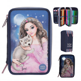 TOPModel 3 Fach Federtasche LED WOLF