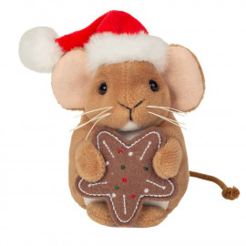 Teddy Hermann Weihnachtsmaus mit Keks, 11 cm Teddy Hermann Weihnachtsmaus mit Keks, 11 cm