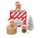 Teddy Hermann Weihnachtsmaus mit Kranz, 11 cm
