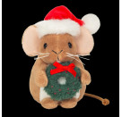 Teddy Hermann Weihnachtsmaus mit Kranz, 11 cm