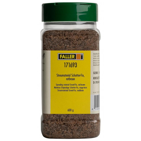 FALLER H0 Streumaterial Schotter-Fix, rotbraun, 600 g