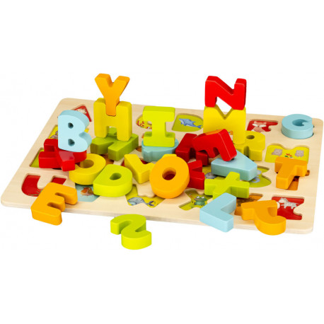 SpielMaus Holz Alphabet Puzzle-Spiel, 26-teilig