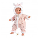 Babypuppe mit Overall rosa 32cm