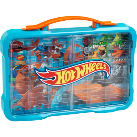 HW - Sammelkoffervitrine für 54 Autos mit leuchtendem Hot Wheels Logo