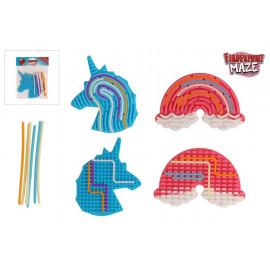 Fingerprint Maze Unicorn-Rainbow 18,5cm mit 12 Sticks, 4-fach sortiert