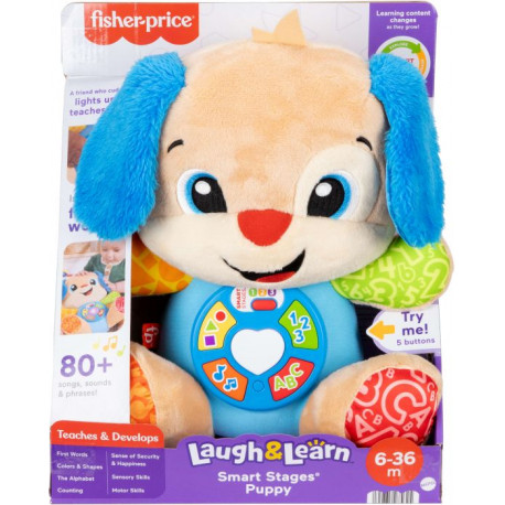 Fisher-Price Lernspaß Smart Stages Plüsch-Hündchen für Babys, musikalisches Lernspielzeug, mehrsprac