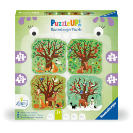 Puzzle UP! Vier Jahreszeiten von Ravensburger, 12004002 - 4 konturgeformte Puzzles mit 12, 16, 20, 24 Teilen, mit groß