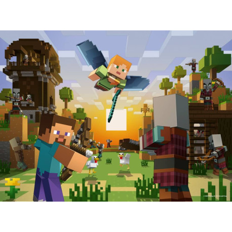 Ravensburger Kinderpuzzle - 12004177 Minecraft Baukunst und Abenteuer - Puzzle für Kinder ab 7 Jahren, mit 150 Teilen