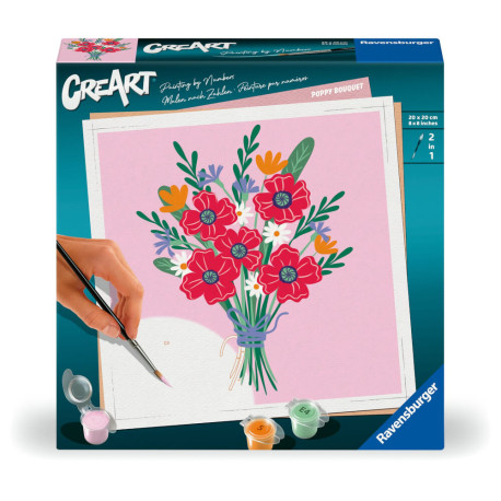 Ravensburger CreArt - Malen nach Zahlen 25519 - Mohnblumenstrauß - ab 12 Jahren