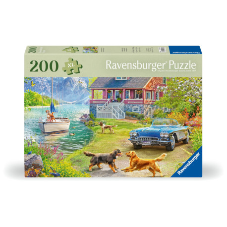 Ravensburger Puzzle 12001370 - Sommerhaus am See - Puzzle für ältere Menschen und Senioren, mit 200 extra griffigen Pu