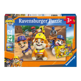 Ravensburger Kinderpuzzle - 12004167 Rubble & Crew - Puzzle für Kinder ab 3 Jahren, mit 2x12 Teilen