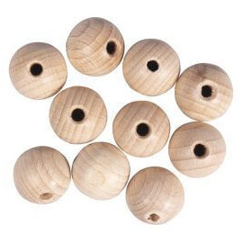 Rohholzkugeln ,gebohrt, 18mm, 4mm - DL, SB-Btl 10Stück
