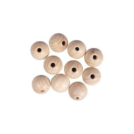 Rohholzkugeln ,gebohrt, 18mm, 4mm - DL, SB-Btl 10Stück