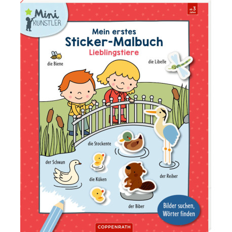 Mein 1. Sticker-Malbuch: Lieblingstiere - Mini-Künstler