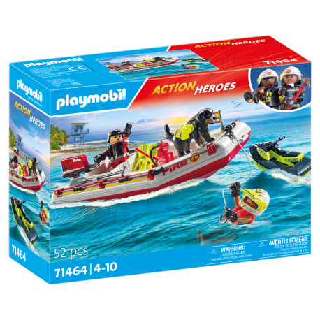 PLAYMOBIL 71464 Feuerwehrboot mit Aqua Scooter