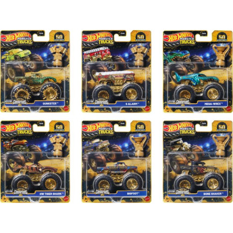 Hot Wheels Monster Trucks Trophy Champions Premium Die-Cast-Fahrzeug im Maßstab 1:64 und Trophäe (St