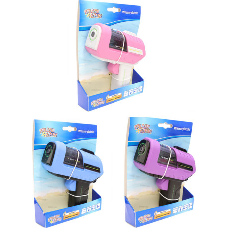 Splash & Fun Wasserpistole Schussfunktion 13 cm, 3-fach sortiert