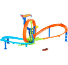 Hot Wheels Schnellstart- und Looping-Spielset mit Die-Cast-Spielzeugauto im Maßstab 1:64, Crash- und