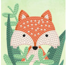DIAMOND DOTZ® Original Diamond Painting   Woodland Fox   9,5 x 9,5 cm mit Bilderrahmen, 674 Diamant