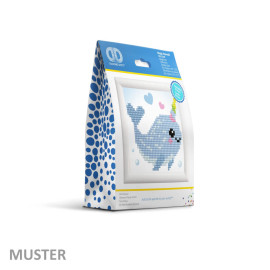 DIAMOND DOTZ® Original Diamond Painting   Whale Song   9,5 x 9,5 cm mit Bilderrahmen, Bastelset mit