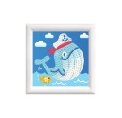 DIAMOND DOTZ® Original Diamond Painting   Whale Song   9,5 x 9,5 cm mit Bilderrahmen, Bastelset mit