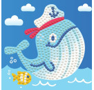 DIAMOND DOTZ® Original Diamond Painting   Whale Song   9,5 x 9,5 cm mit Bilderrahmen, Bastelset mit