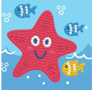 DIAMOND DOTZ® Original Diamond Painting   Happy Starfish   9,5 x 9,5 cm mit Bilderrahmen, Bastelset
