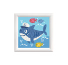DIAMOND DOTZ® Original Diamond Painting   Shark Ahoy!   9,5 x 9,5 cm mit Bilderrahmen, 414 Diamant M