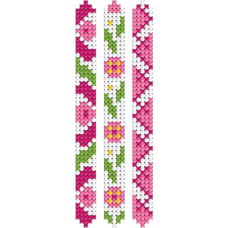 DOTZIES® Original Diamond Painting Armbänder Set „Pretty in Pink mit 3 glitzernden Armbändern 21 x 2