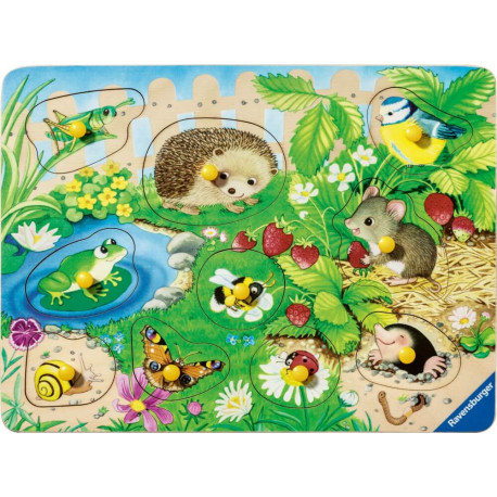 Ravensburger Kinderpuzzle 12004040 - Meine Gartenfreunde - my first wooden puzzle mit 10 Teilen - Puzzle für Kinder ab