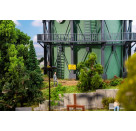 H0 Gasometer mit Rohrleitungen