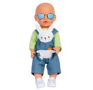 Puppen-Sonnenbrille, gold, blau verspiegelt