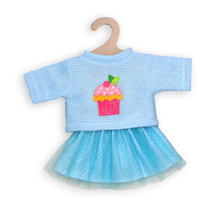 Puppen-Pullover und Tüllrock Cupcake, klein, Gr. 28-35 cm