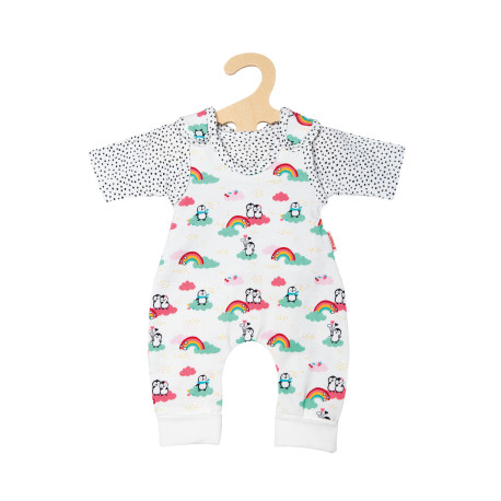Puppen-Strampler mit T-Shirt Pinguin Pünktchen, Gr. 28-35 cm