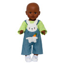 Puppen-Latzhose mit Ringelshirt   Bunny Lou  , Gr. 28-35 cm