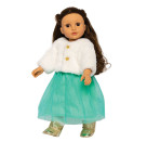Puppen-Plüschjacke   Yuki   mit Tüllrock, Gr. 28-35 cm