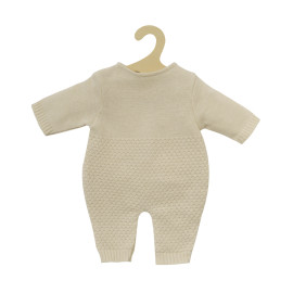 Puppen-Strickstrampler aus 100 % Bio-Baumwolle, ecru, Gr. 28-35 cm