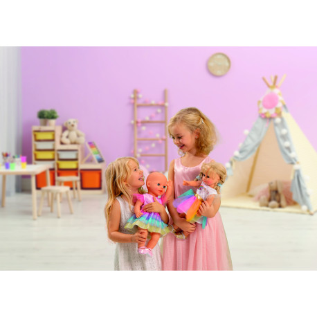Puppen-Kleid Regenbogenfee, Größe 35 - 45 cm
