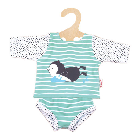 Puppen-Schwimm-Outfit Pinguin Pünktchen, 2-teilig, Gr. 35-45 cm