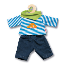 Puppen-Jeans mit Streifenshirt, Gr. 35-45 cm