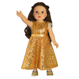 Puppen-Kleid   Goldstar  , Gr. 35-45 cm