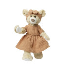 Puppenkleid aus 100 % Bio-Baumwolle mit Rüschen und Haarband, karamell, 2-teilig, Gr. 35-45 cm